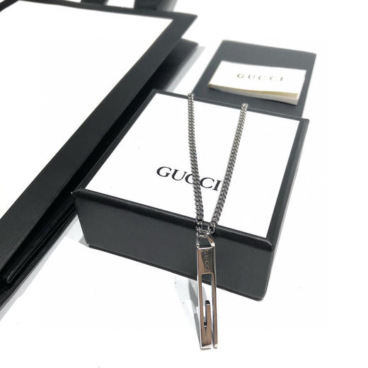 Gucci情侣G字竖长条吊坠牌 商品图2