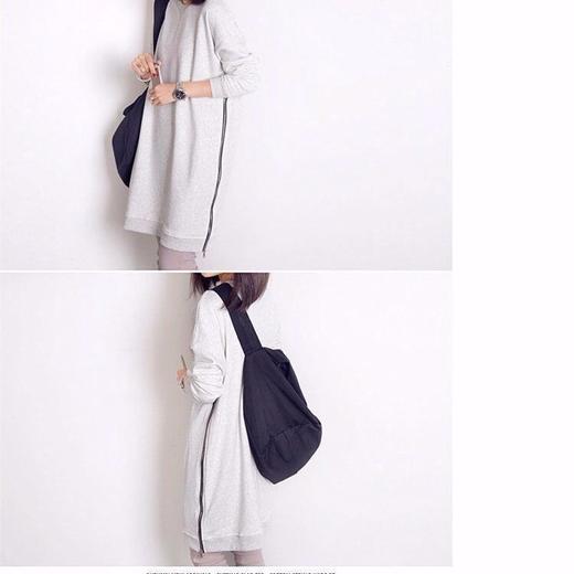 韩国ulzzang斜跨包港风原宿纯色大包男女单肩斜挎包大容量健身包 商品图4