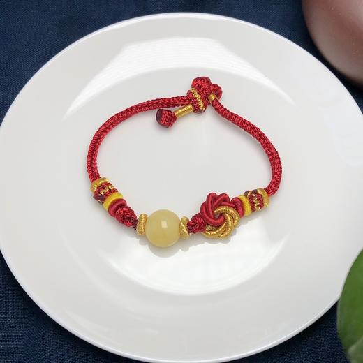俄料蜜蜡圆珠手编创意手链  （蜜蜡12毫米左右）饰品美物 商品图0