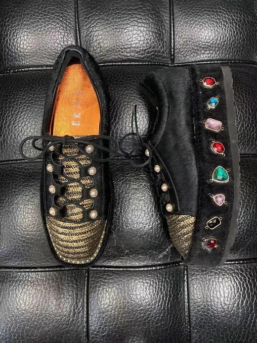 LFGJ 3836 设计师款编织马毛松糕底女鞋 商品图10