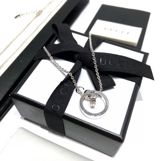 Guc*i  纯银双环圆圈项链 商品图6