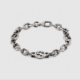 gucci纯银互扣式双G 项链/手链