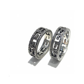 Gucci 方形G图案纯银戒指