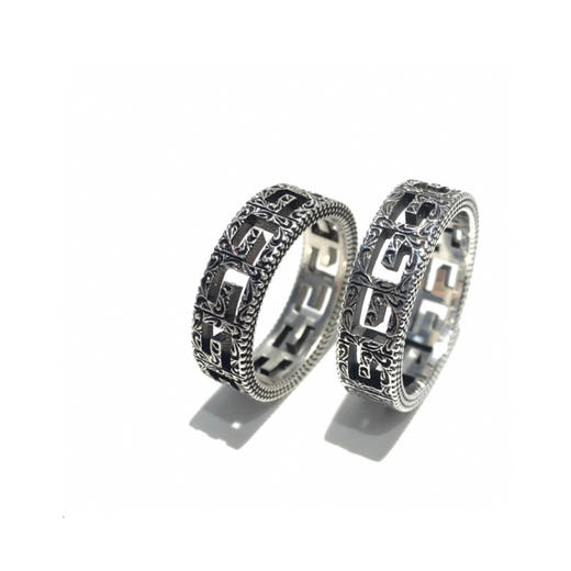 Gucci 方形G图案纯银戒指 商品图0