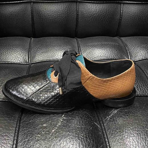 LFGJ 1128中性平底拼色系带单鞋 商品图1