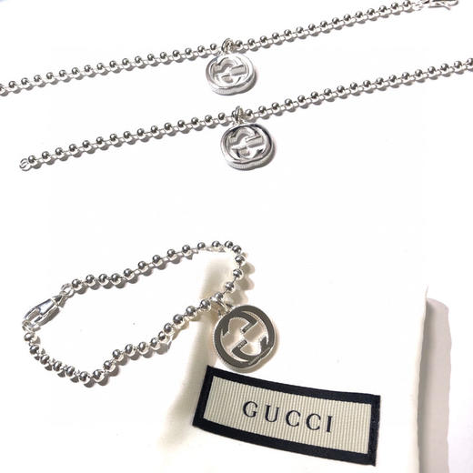 Gucci古奇 Interlocking系列 纯银手链 商品图2