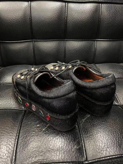 LFGJ 3836 设计师款编织马毛松糕底女鞋 商品图2