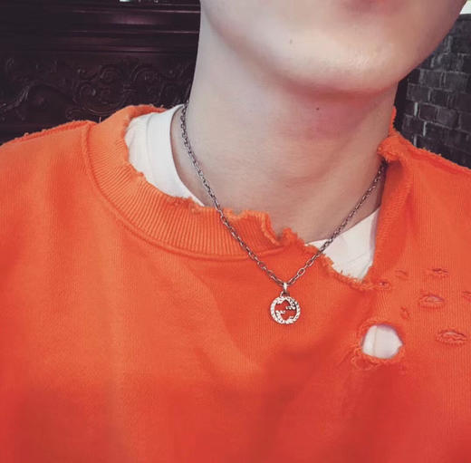 Gucci  Interlocking系列织纹做旧G款项链 商品图8