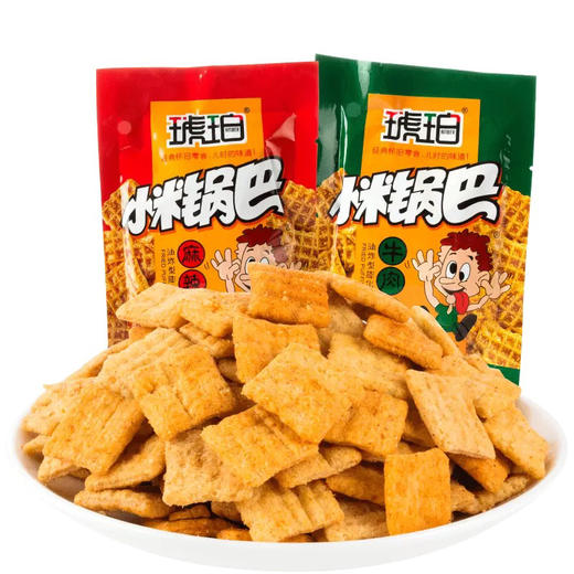 琥珀小米锅巴 牛肉味 麻辣味 180g 好吃的美食小时候的好吃的不贵的宿舍小零食 商品图0