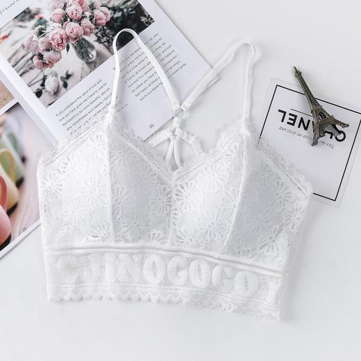 【明星同款 】妖精可可铂金款 新款美背吊带内衣奇迹蕾丝降落伞裹抹胸胸带胸垫防走光文胸七夕情人节 商品图0