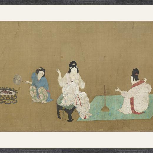 【定制书画】（唐）张萱《捣练图》绢本 镜片镶画框 成品 馆藏书画Gao仿复制艺术品（付款后28天内发货，顺丰快递请当场拆箱验收） 商品图1