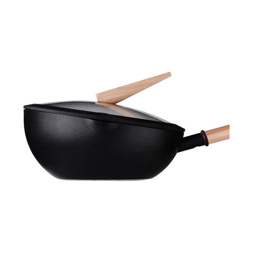 悦味 创意炒锅元木系列平底炒菜锅 家用电磁炉锅具30cm[福利品] 商品图5