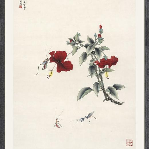 【定制书画】于非闇《春日杜鹃图》纸本 镜片镶画框 成品 馆藏书画Gao仿复制艺术品（付款后28天内发货，顺丰快递请当场拆箱验收） 商品图1