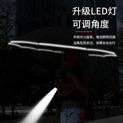 【自动开合创意反向伞雨】伞遮阳伞创意全自动反向雨伞包边反光LED伞 商品图2