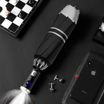 【自动开合创意反向伞雨】伞遮阳伞创意全自动反向雨伞包边反光LED伞 商品图1