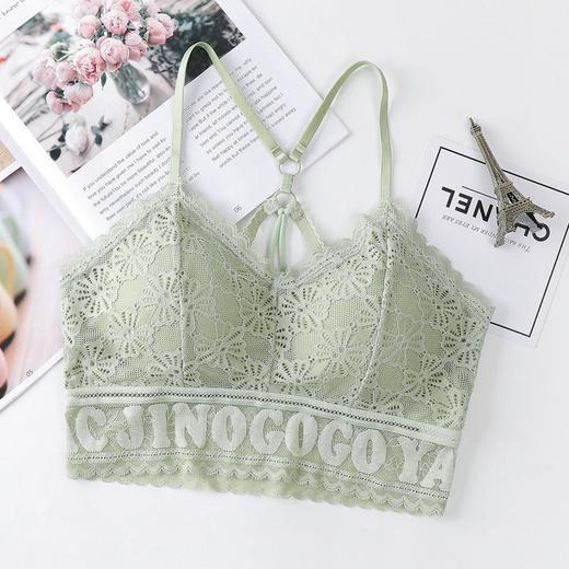 【明星同款 】妖精可可铂金款 新款美背吊带内衣奇迹蕾丝降落伞裹抹胸胸带胸垫防走光文胸七夕情人节 商品图3