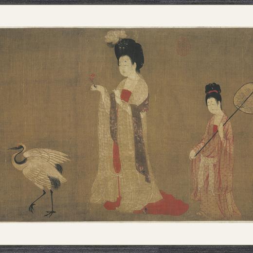 【定制书画】（唐）周昉《簪花仕女图》绢本 镜片镶画框 成品 馆藏书画Gao仿复制艺术品（付款后28天内发货，顺丰快递请当场拆箱验收） 商品图1