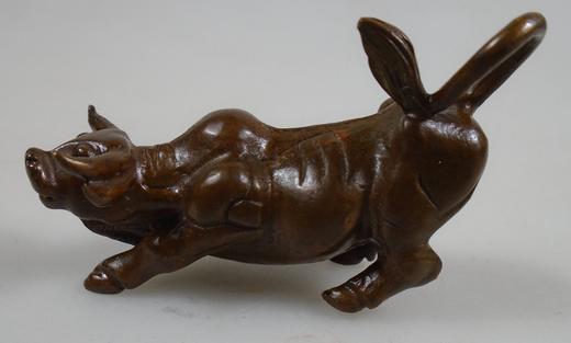 【文玩创意】纯铜发财牛创意茶玩茶宠手办盖置摆件精品（陆续更新中） 商品图1