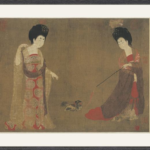 【定制书画】（唐）周昉《簪花仕女图》绢本 镜片镶画框 成品 馆藏书画Gao仿复制艺术品（付款后28天内发货，顺丰快递请当场拆箱验收） 商品图2