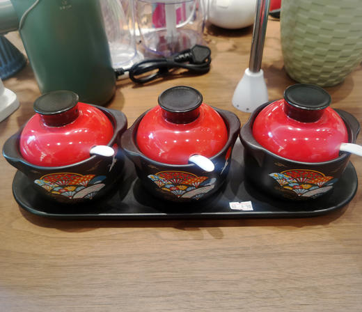 陶瓷调味罐时尚调料缸调味盒三件套调料盒 商品图3