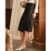 欧芮儿高腰显瘦黑色半身裙女中长款新款冬季不规则气质A字裙 商品缩略图1