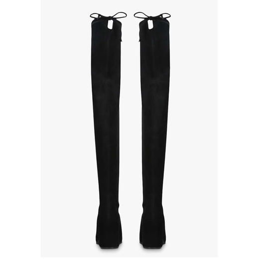 Stuart Weitzman 斯图尔特·韦茨曼 女士过膝方跟长靴 黑色 麂皮 TIELAND SUEDE BLACK 商品图2