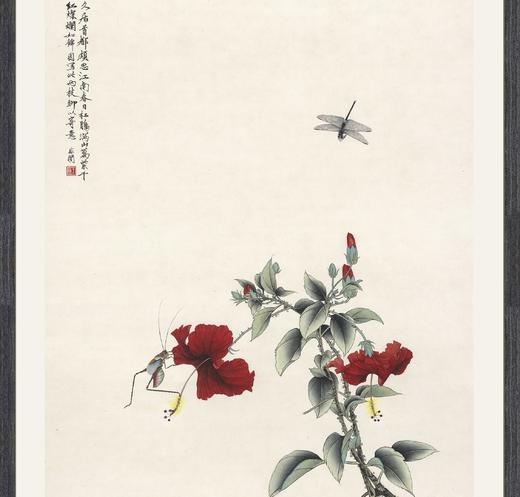 【定制书画】于非闇《春日杜鹃图》纸本 镜片镶画框 成品 馆藏书画Gao仿复制艺术品（付款后28天内发货，顺丰快递请当场拆箱验收） 商品图0