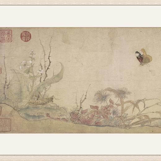 【定制书画】（北宋）赵昌《写生蛱蝶图》镜片镶画框 成品 馆藏书画Gao仿复制艺术品（付款后28天内发货，顺丰快递请当场拆箱验收） 商品图0