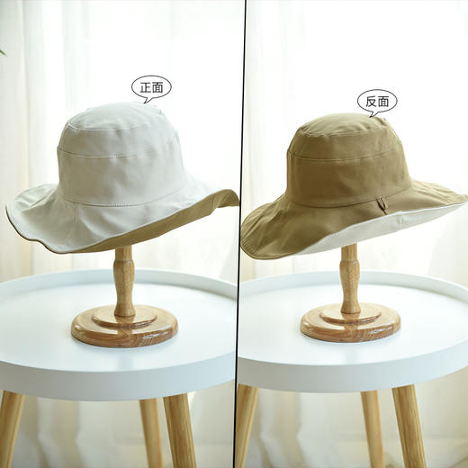 2顶立减10块！【显脸小 双面防晒渔夫帽】遮阳防晒帽，防紫外线，遮脸遮阳修饰脸型，时尚百搭，双面可戴轻便可折叠帽子热卖 商品图3