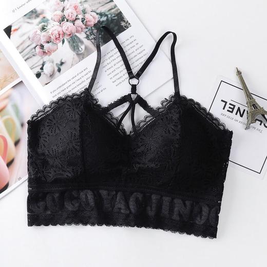 【明星同款 】妖精可可铂金款 新款美背吊带内衣奇迹蕾丝降落伞裹抹胸胸带胸垫防走光文胸七夕情人节 商品图2
