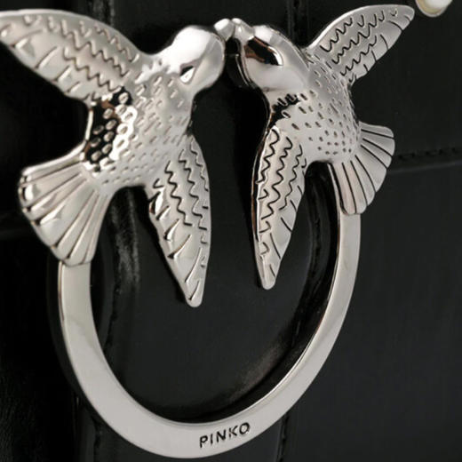 PINKO 品高 女士皮革 Love Pearls 珍珠单肩燕子包 黑色 1P216H Y4YB Z99 商品图3