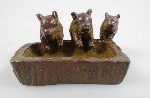 【文玩创意】纯铜猪司令创意茶玩茶宠手办盖置摆件精品（陆续更新中） 商品图1