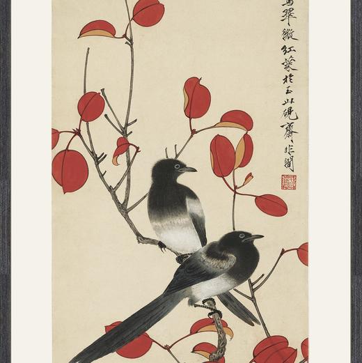 【定制书画】于非闇《翠微红叶图》纸本 镜片镶画框 成品 馆藏书画Gao仿复制艺术品（付款后28天内发货，顺丰快递请当场拆箱验收） 商品图1