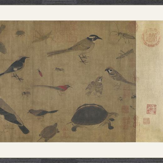 【定制书画】（五代）黄筌《写生珍禽图》镜片镶画框 成品 馆藏书画Gao仿复制艺术品（付款后28天内发货，顺丰快递请当场拆箱验收） 商品图1