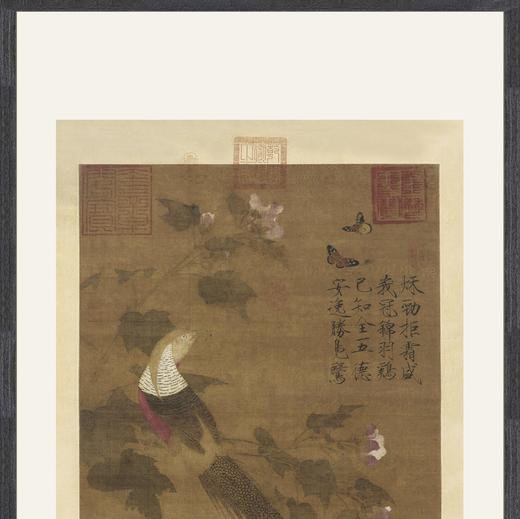 【定制书画】（宋）宋徽宗赵佶《芙蓉锦鸡图》绢本 镜片镶画框 成品 馆藏书画Gao仿复制艺术品（付款后28天内发货，顺丰快递请当场拆箱验收） 商品图1