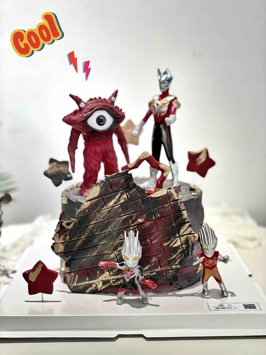 私人订制奥特曼蛋糕，图片全部为定制后成品展示，没有完全重复的两款，下单前可私信客服 商品图3