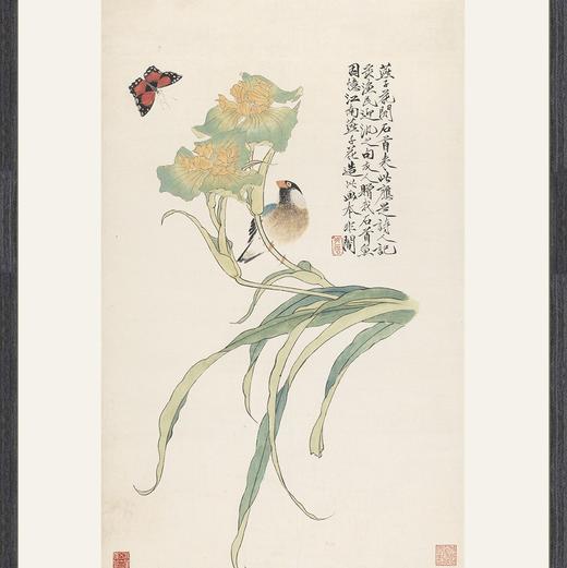 【定制书画】于非闇《燕子花》纸本 镜片镶画框 成品 馆藏书画Gao仿复制艺术品（付款后28天内发货，顺丰快递请当场拆箱验收） 商品图1