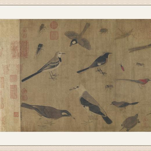 【定制书画】（五代）黄筌《写生珍禽图》镜片镶画框 成品 馆藏书画Gao仿复制艺术品（付款后28天内发货，顺丰快递请当场拆箱验收） 商品图0