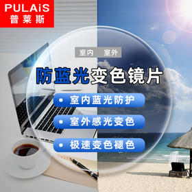 普莱斯防蓝光膜变变色1.56 1.61 1.67