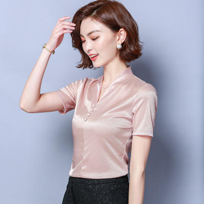 MZ3694 T恤女式短袖新款休闲纯色2021夏季女装韩版百搭ins潮宽松打底衫 商品图3