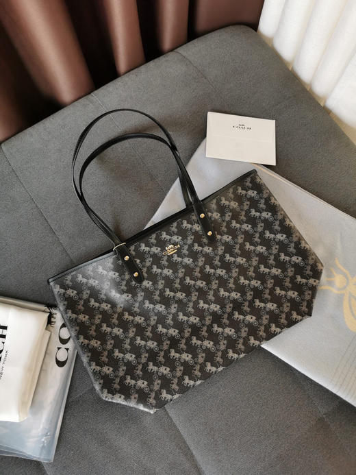 coach tote马车黑色托特包 商品图1