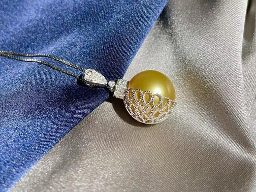 「窗」15mm南洋金珠18K金项链 商品图1