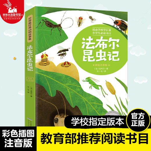 【注音版】法布尔昆虫记 世界经典动物故事美绘正版书世界名著阅读 7-8-10岁 小学生课外阅读书籍 一二三四年级课外书必读经典书目 商品图0