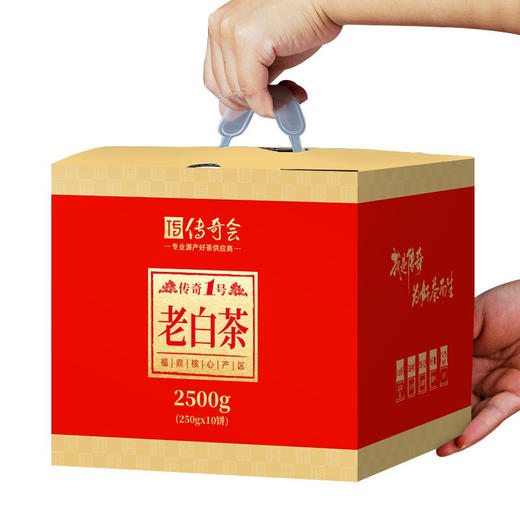 传奇会茶叶 福鼎白茶寿眉老白茶10饼装共2500g（250g*10） 2019年老寿眉正宗福建白茶10饼装 商品图0