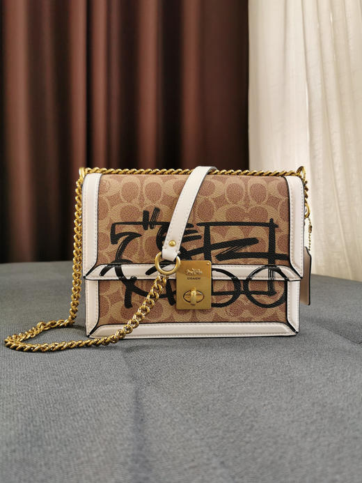 蔻驰涂鸦哈顿包-白色 商品图0