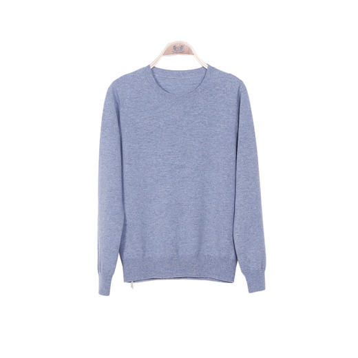 羊绒世家早春新品女士100%山羊绒衫基础款圆领打底针织毛衣 商品图14