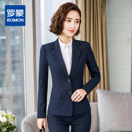 【上衣+裤子】罗蒙西服套装女士时尚修身显瘦商务通勤职业西装女 商品图3