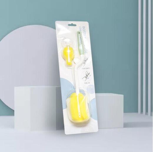 亲蓓海绵/尼龙奶瓶奶嘴刷 婴幼儿宝宝奶嘴刷 清洗奶瓶刷子 孩子水杯餐具清洁刷 360度旋转 商品图1