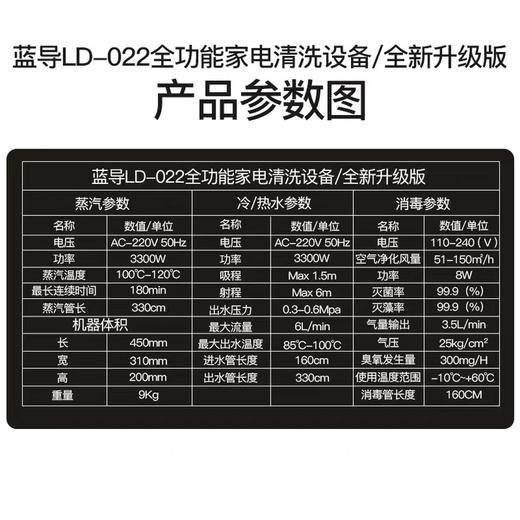 蓝导家电清洗设备油烟机空调热水器多功能一体高压高温蒸汽清洁机 LD-022 商品图1