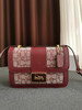 Coach Alie爱丽老花邮差包-酒红 商品缩略图0